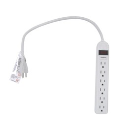 Treasure Gurus Computer Surge Protector Electronics Power Strip Multi 6 Outlet White Electrical Plug Extension Cord