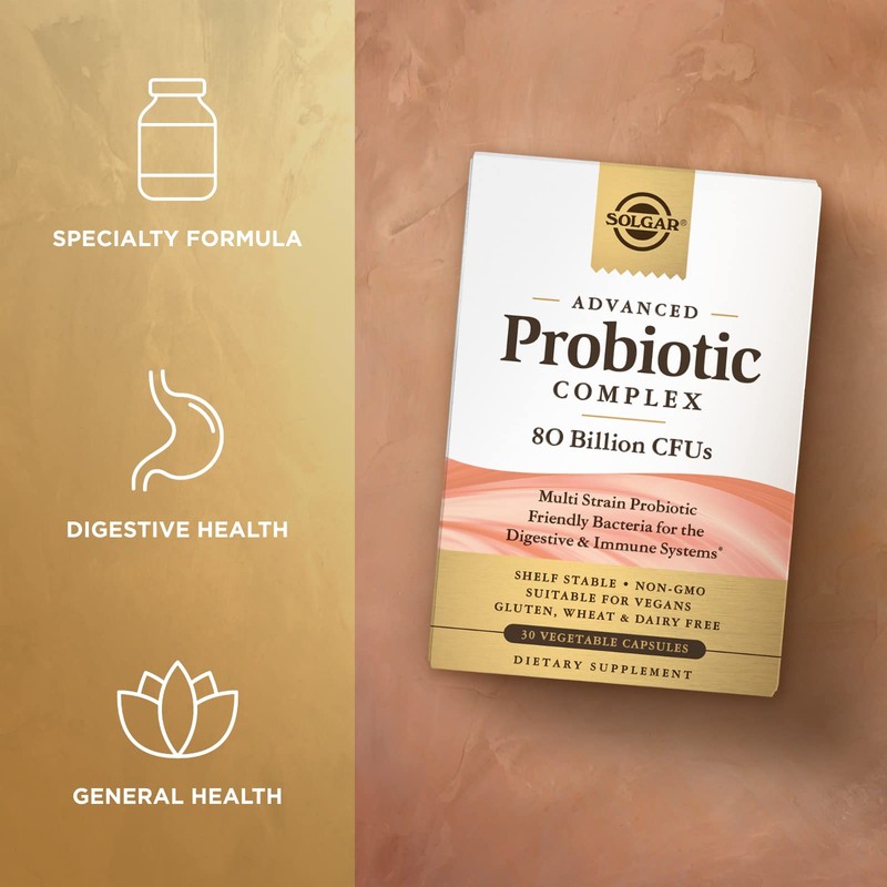 Solgar Advanced Probiotic Complex, 30 Vegetable Capsules - 80 Billion