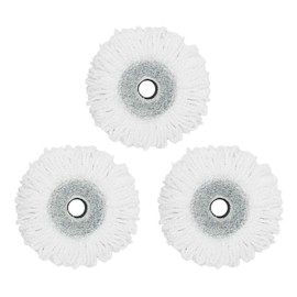 Eyliden FT-MOP01 Mop Spare Mop Cloth Replacement Cloth Floor Mop Microfiber Mop ScotchBrite Replacement Pad Mop Head Set of 3 White Easy Installation