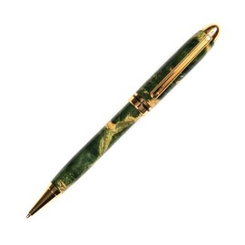 Lanier Pens Designer Twist Pen - 24kt Gold - Green Maple Burl