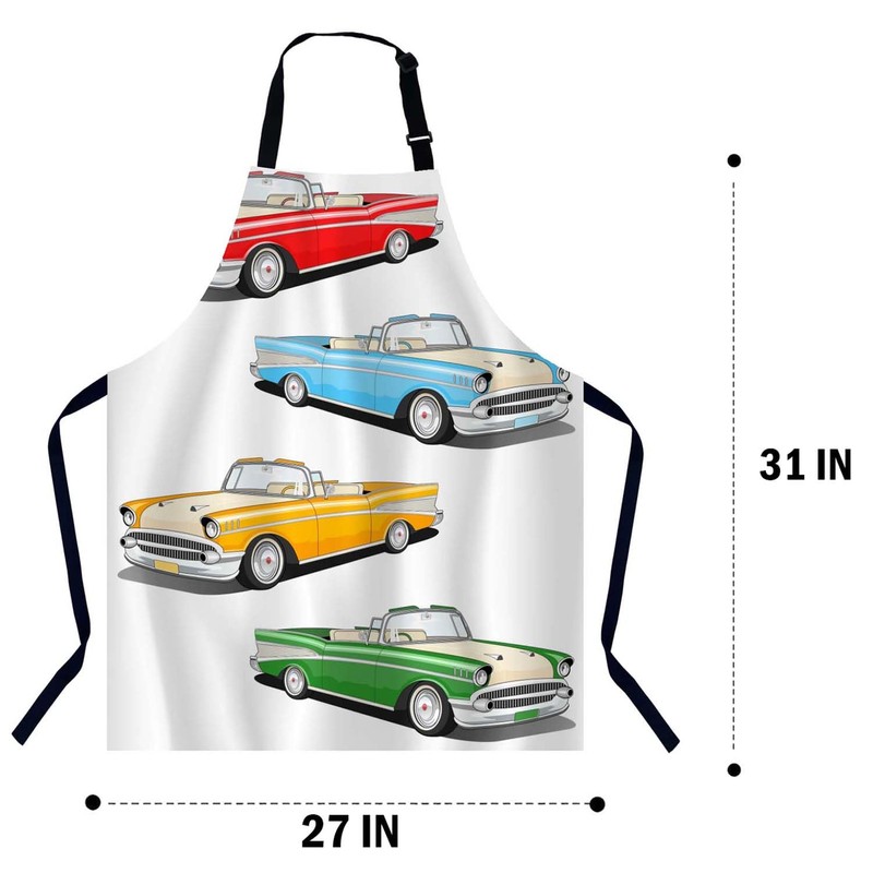 BGBDEIA Vintage Car Apron Adjustable Neck Bib Apron for Men