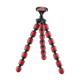 Cullmann Alpha 380 Mobile Flexible Mini Tripod with Smartphone Holder, Bendable legs, Red, Max. load 1.5 kg, 267g weight