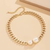 Cubahop Metal Pearl Choker Necklaces Gold Collar Necklace Pendant Chain