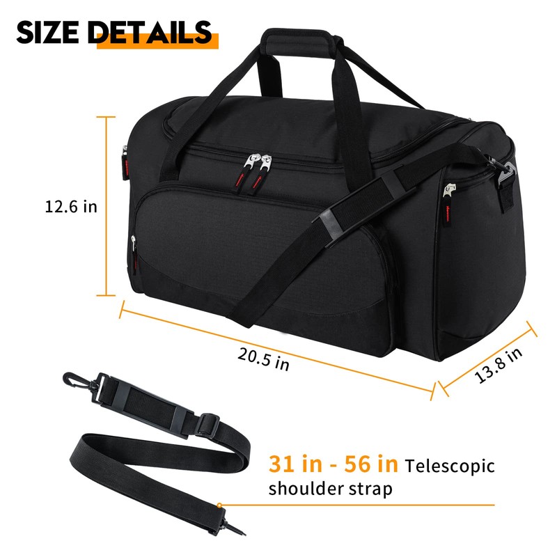 55L Gym Bag for Men/Women, Large Sports Duffle Bags, Lightweight
