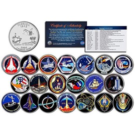 SPACE SHUTTLE PROGRAM MAJOR EVENTS Colorized FL Quarters U.S. 20-Coin Set NASA