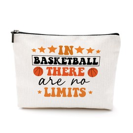 Basketball Gifts Basketball Stuff Cosmetic Bags for Women Makeup Bag, Christmas Birthday Friendship Gifts for Sport Lovers Coach Team Fans Bestie Teacher Travel Toiletry Bag Skin Care Bag