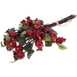 Alipis Artificial Pomegranate Branches Group of 5 Faux Rosehip Berries Stems Picks Floral Fruit Bouquet for Christmas Decor Red