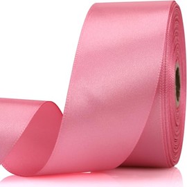 NISDOCF Rose Gold Ribbon-1-1/2 Inch 30 Yards White Solid Satin Ribbon for Gift Wrapping,Craft Floral Bouquets,Wedding Party,Timeless Flower,Decoration Floral Hair,Balloons