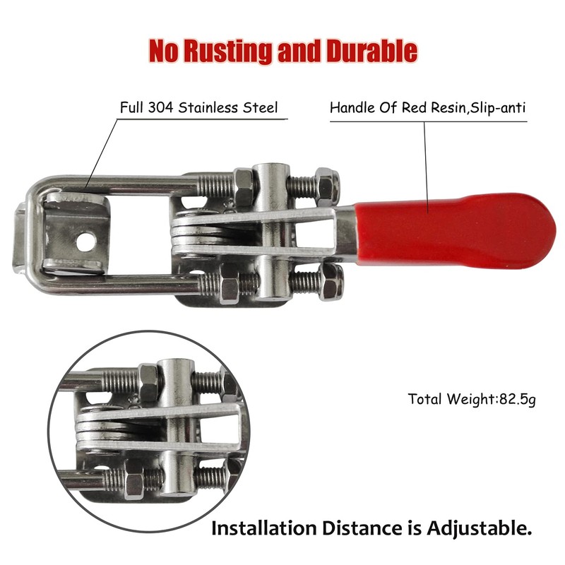 CUKAYO 2pcs Heavy Duty Toggle Clamp Capacity 400LBs, 304 Stainless