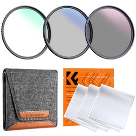 K&F Concept 49mm UV/CPL/ND Lens Filter Kit (3 Pieces)-18 Multi-Layer Coatings, UV Filter + Polarizer Filter + Neutral Density Filter (ND4) + Cleaning Cloth+ Filter Pouch for Camera Lens (K-Series)