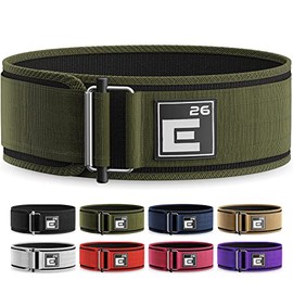 Self-Locking Weight Lifting Belt | Premium Weightlifting Belt for Serious Functional Fitness, Weight Lifting, and Olympic Lifting Athletes| Lifting Belt for Men and Women (Small, Green)