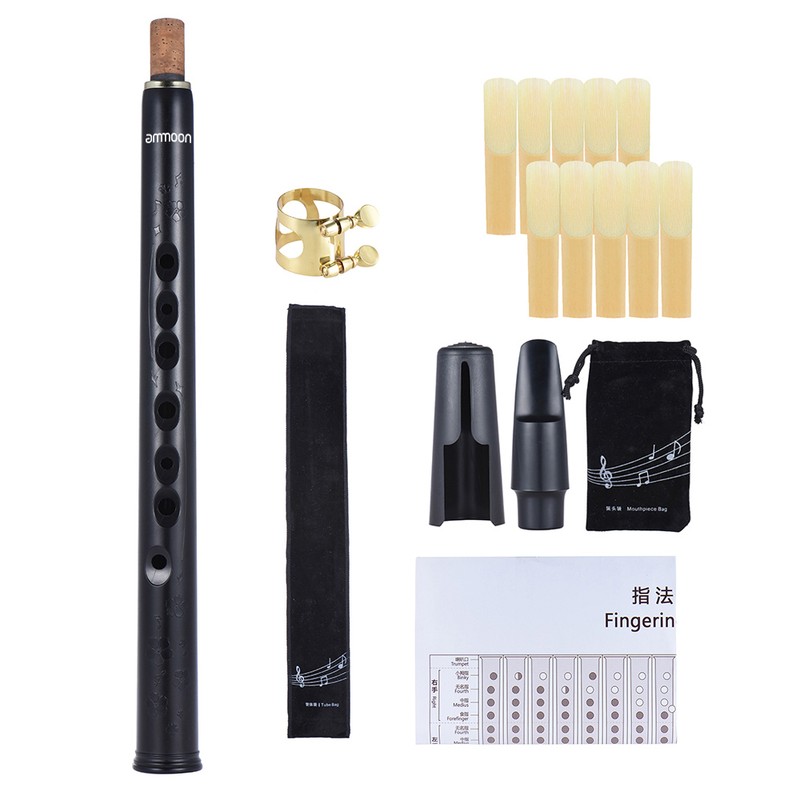 ammoon Mini Pocket Bb Saxophone Sax ABS with Alto Mouthpieces