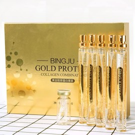 Protein Thread Lifting Set, Soluble Protein Thread and Nano Gold Essence Combination, Absorbable Collagen Thread for Face Lift, Reverse Collagen Serum for Face (With 1 x Protein Thread)