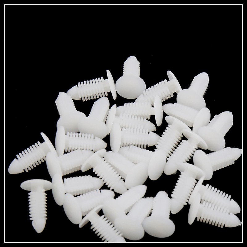 Hihaha 30Pcs White Plastic Rivets Splash Guard Fastener Push Type