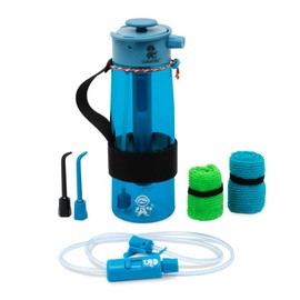 LUNATEC Mist, Shower and Hydrate Spray Water Bottle Bundle. Includes BPA Free 750ml Spray Bottle, Tube Extension, Bottle Strap, Bidet and Water flosser Tips, Travel washcloth and Camp Dishcloth.
