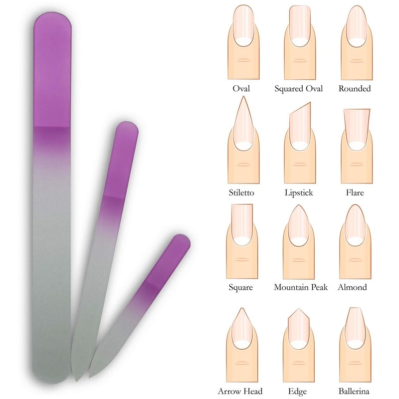P2P Nails Glass Fingernail Files with Case - Manicure Set