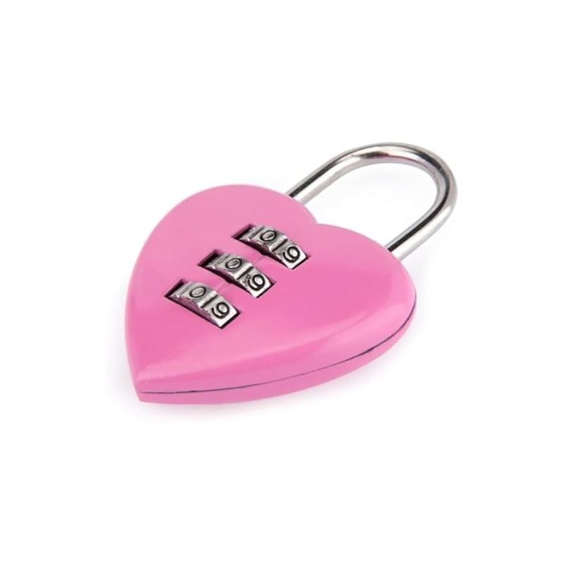 1Pc/Set Pink Love Heart Shape Combination Padlock for Girls Women,