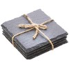 Urban Living Set of 4 Square Slate Coaster for Drinks
