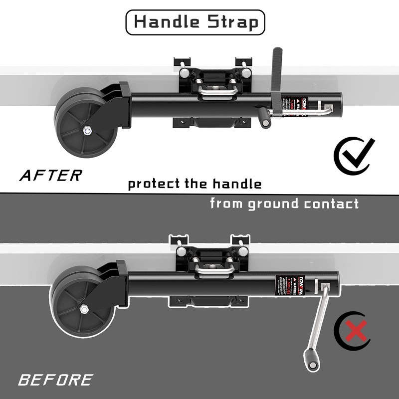 TOWKING 6-inch Dual Wheels Trailer Jack, 13" Vertical Movement, 1500