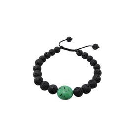 Hands Of Tibet Tibetan Mala Lava Stone Wrist Mala Bracelet for Meditation (Tibetan Turquoise)