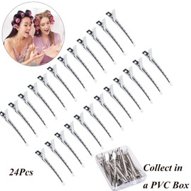 Duck Billed Clips, Silver Metal Snap Hair Pins, Alligator Control Clips for Hair Styling and Coloring (3.54inch(light&thin))
