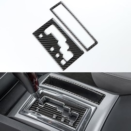 FXETRNL Gear Shift Inside Frame for Chrysler 300 300C (2005-2007), Real Carbon Fiber for Dodge Charger Magnum(2005-2007) Center Console Cover Decor Interior Car Accessories Panel, Black (Shape 7)