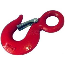 Alloy Steel Eye Hook, c/w Safety Catches, S.W.L: 2 Tonne, Jaw Width: 25mm