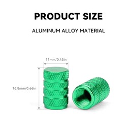 Honibaoto 10 PCS Car Tire Valve Stem Caps, Aluminum Tire Air Cap Set, Dust Proof & Corrosion Resistant Stem Covers, Car Accessories for SUV Bike Bicycle Truck Motorcycle (Green)
