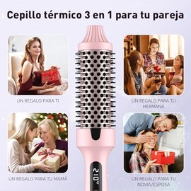 Cepillo Secador de Cabello, 4EN 1 Cepillo Giratorio Secador de CabelloCon 10 Temperaturas AjustablesCon Generador de Lones y Revestimiento Cermico,...