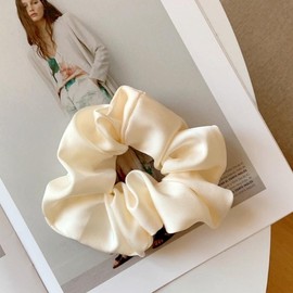 1Pack Satin Hair Scrunchies for Women - Glossy Satin Scrunchies for Hair Satin Scrunchies for Girls Holiday Gift Silk Hair Tie No Damage Cute Satin Hair Scrunchie for Styling
