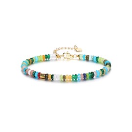 CrystalTears Crystal Bracelet for Women Colorful Boho Gemstone Beaded Bracelet Natural Healing Crystal Stone Bead Bracelet Crystal Jewellry Gifts for Women Christmas Birthday