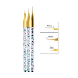 LWBTOSEE 5Pcs/Set Nail Art Pens 3D Tips Acrylic UV Gel Brush Drawing Crystal Liner Glitter French Design Manicure Tool (Golden)