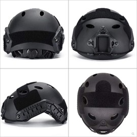 T.D.Well Airsoft Helmet Tactical Helmet Adjustable Dial Adjustment FAST PJ Special Forces SWAT Air Hole Black