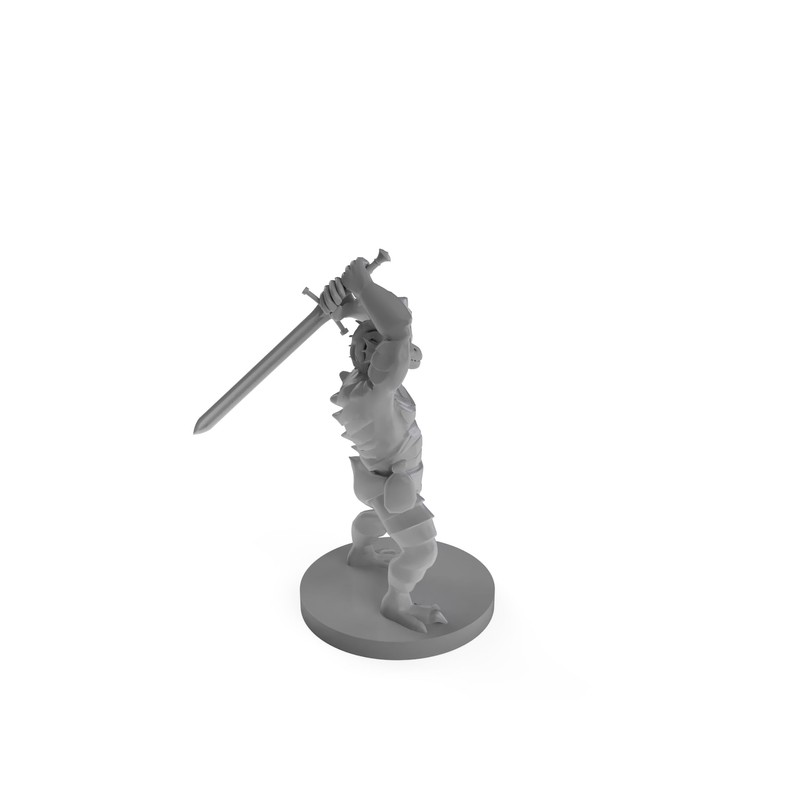Dragonborn Barbarian with Sword Tabletop DND Gaming Miniature