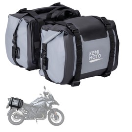 KEMIMOTO PVC Waterproof Motorcycle Saddlebags 25L*2 Adventure Sport Bike Luggage Bag Saddle Bags Side Bags for Motorbike Travel Motorcycle Bags