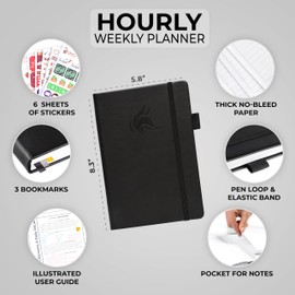 Clever Fox Planner - Weekly and Monthly Planner with Time Slots, Diary and Daily Planner to Increase Productivity, Undated, A5 (14 x 21 cm) Hardcover, Lasts 1 Year, Black