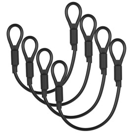 4 Pack Heavy Duty Loop End Cable Braided Stainless Steel PVC Coated Safety Wire Rope, 5mm Thickness 12 Inch Security Cable with Loop Ends for Outdoor Home Hanging Transport