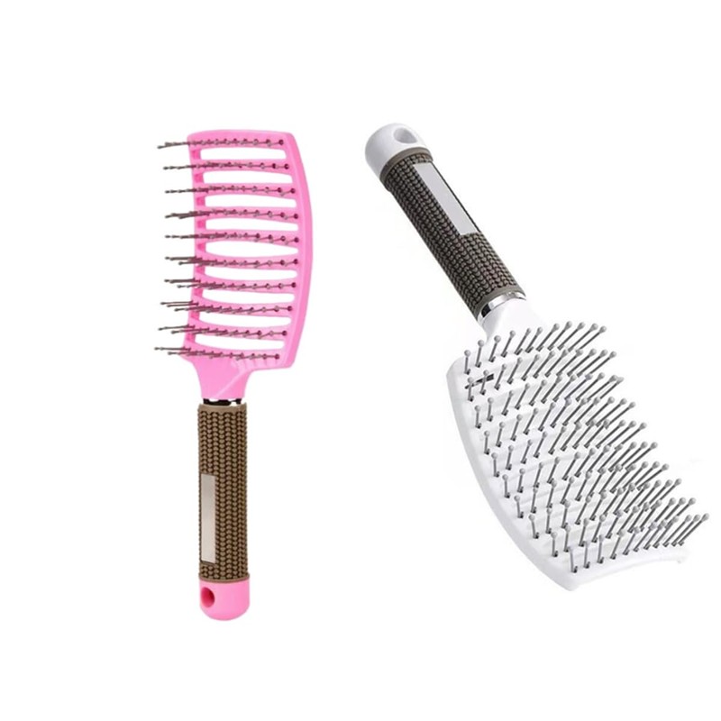 Cepillo Curvo con Ventilación, 2 Cepillos Desenredantes Antifrizz, Cepillo con