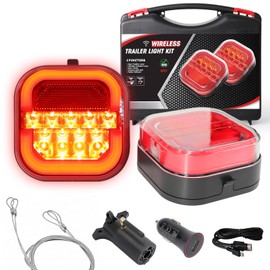 Hifybaty [2024 Upgrade] Wireless Trailer Lights for Towing - Rechargeable LED Tail Light Kit for Tow Truck, Magnetic Fixed Anti-lost Wire Rope, Waterproof for Boat Utility RV Camper Jet Ski Caravan