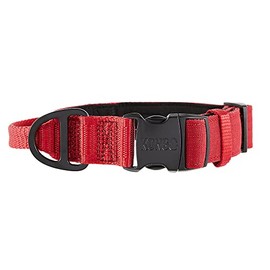 KONG Collar de perro acolchado ultra duradero con asa c moda (grande, rojo)