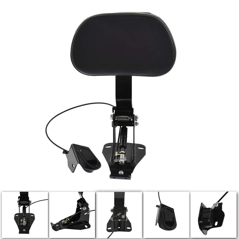 HCmotorku Adjustable Driver Backrest with Mounting Kit Compatible with Harley