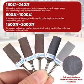 25 Pcs Sanding Drums Sleeves, Sanding Band Drum Sleeves Set for Dremel Rotary Tool, 180/240/600/1000/1500/2000 Grit Abrasive Grinding Polishing Rolls for Metal Edge, Stone, Wood Sandings