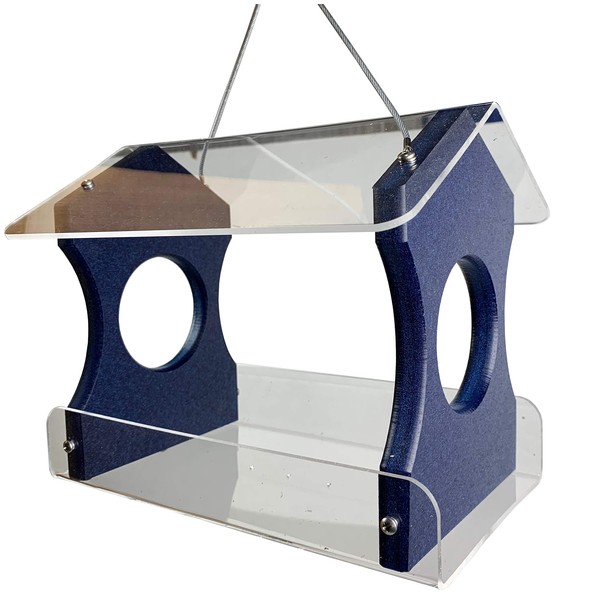 JCs Wildlife Blue Recycled Poly Lumber Hanging Bird Feeder -