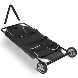 Animal Stretcher 45 x 27 in Dog Stretcher with Wheels Max 250 lb Capacity Foldable Pet Transport Trolley for Animal Dog Cat Black (Style A)