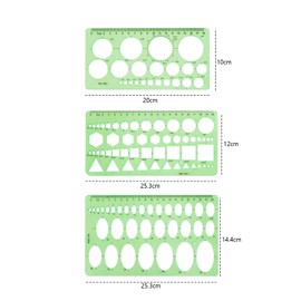 Bicuces 3 Pcs Circle Template Circle Stencil Geometric Drawing Template Drafting Stencils Shape Stencils Measuring Tools Template Artist Design Drawing Aid Tool for School, Home, Office, Building Formwork