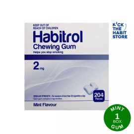 Habitrol Gum 2mg Mint  204 Pieces 1 Box Sugar Free 2026 and up
