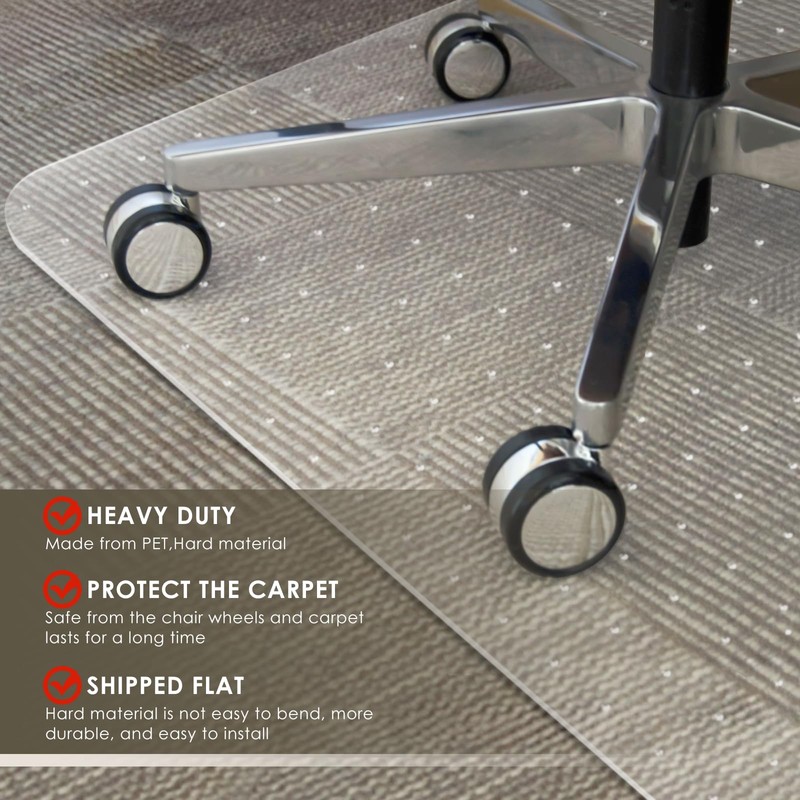 Azadx Heavy Duty Office Chair Mat for Carpet 32" x