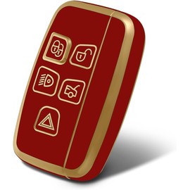 WORCAS Soft TPU Key Fob Cover Case for Range Rover，Compatible with Jaguar Range Rover Evoque Velar Discovery LR4 Land Rover Sport and Jaguar XF XJ XE F-PACE F-Type(Red)