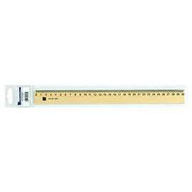 Premixes - Wooden Ruler Ecru 30 cm Rounded India Ink Edge