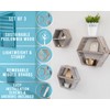 Comfify Rustic Wall Mounted Hexagonal Floating Shelves – Set of